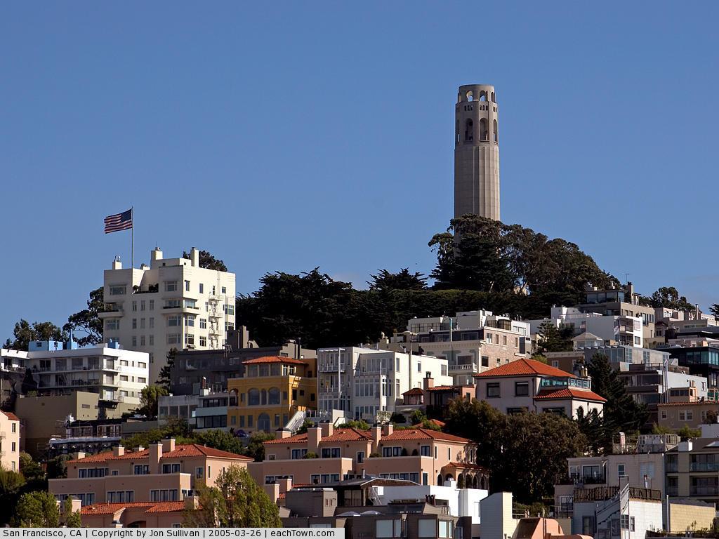  - Coit Tower on Telegraph Hill, taken from Fisherman's Wharf